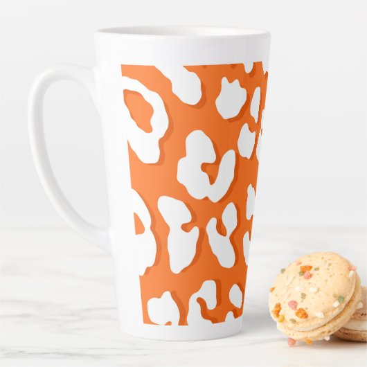 Weißer Leopard Druckorange Milchtasse (Beispiel)