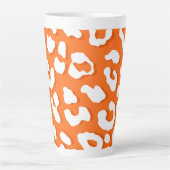 Weißer Leopard Druckorange Milchtasse (Vorderseite)