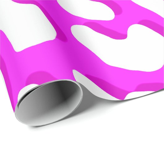 Weißer Leopard Druckrosa Geschenkpapier (Rolleneckpunkt)