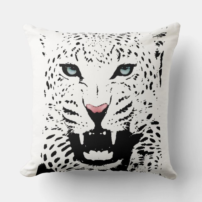 Weißer Leopard Kissen (Vorderseite)