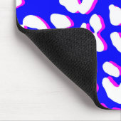 Weißer Leopard Print Blue Pink Mousepad (Ecke)