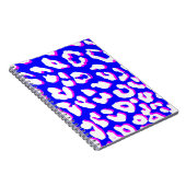 Weißer Leopard Print Blue Pink Notizblock (Rechte Seite)