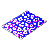 Weißer Leopard Print Blue Pink Notizblock (Linke Seite)