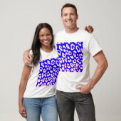 Weißer Leopard Print Blue Pink T-Shirt (Unisex)