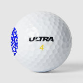 Weißer Leopard Print Dark Blue Golfball (Logo)