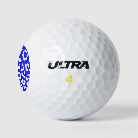 Weißer Leopard Print Dark Blue Golfball (Logo)