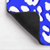 Weißer Leopard Print Dark Blue Mousepad (Ecke)