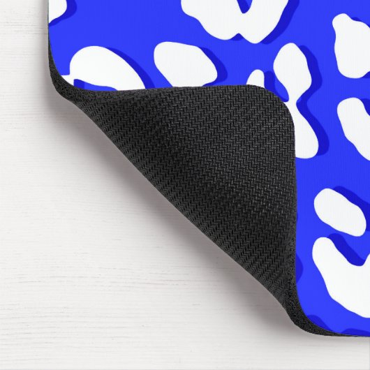 Weißer Leopard Print Dark Blue Mousepad (Ecke)