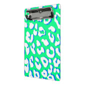 Weißer Leopard Print Green Blue Mini Klemmbrett (Gewinkelt2)