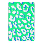 Weißer Leopard Print Green Blue Mini Klemmbrett (Rückseite)