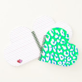 Weißer Leopard Print Green Blue Notizblock (Innenseite)