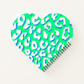 Weißer Leopard Print Green Blue Notizblock (Rückseite)
