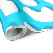 Weißer Leopard Print Light Blue Geschenkpapier (Rolleneckpunkt)