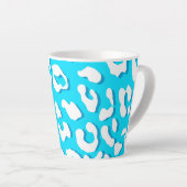 Weißer Leopard Print Light Blue Milchtasse (Rechte Ecke)