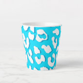 Weißer Leopard Print Light Blue Milchtasse (Vorderseite)
