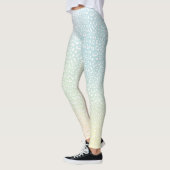 Weißer Leopard Print Pastell Gradient Leggings (Links)