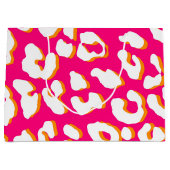 Weißer Leopard Print Pink Orange Große Geschenktüte (Vorderseite)