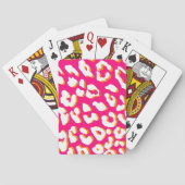 Weißer Leopard Print Pink Orange Spielkarten (Rückseite)