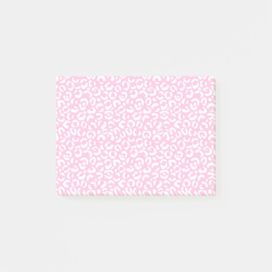 Weißer Leopardendruck Post-it Klebezettel (Vorderseite)