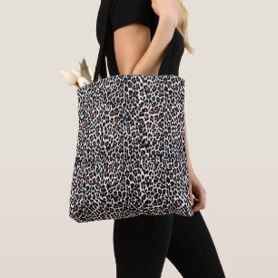 Weißer Leopardenfelldruck Tasche