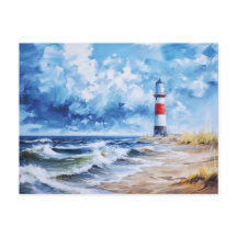 Weißer Leuchtturm der Ostseeküste. Kunst