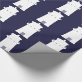 Weißer Leuchtturm im Marine-Blauhintergrund Geschenkpapier (Ecke)