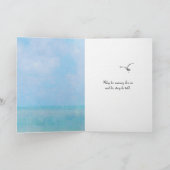 Weißer Leuchtturm und Segelboot Beileid Karte (Innenseite)