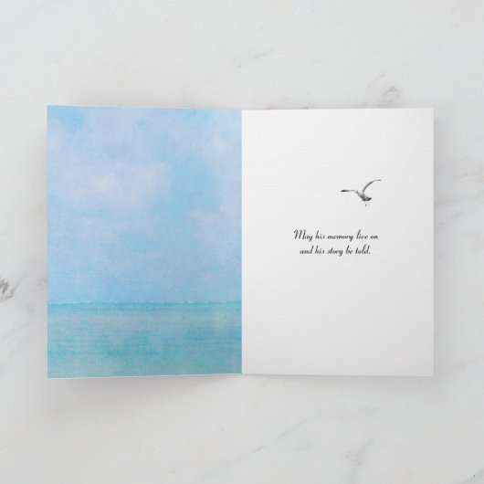 Weißer Leuchtturm und Segelboot Beileid Karte (Innenseite)