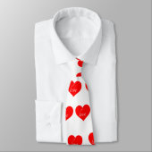 Weißer Liebe mit rotem Herzen Krawatte (Gebunden)