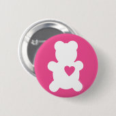 Weißer Liebeteddy-Knopf Button (Vorne & Hinten)