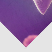 Weißer Lila Babyfox mit rosa Blume Decoupage Seidenpapier (Detail)