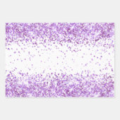 Weißer lila Konfetti Glitzer Weihnachten Weihnacht Geschenkpapier Set (Vorderseite 3)
