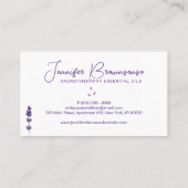 Weißer Lila Lavendel Visitenkarte (Rückseite)