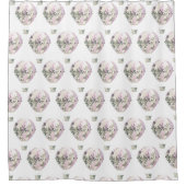 WEISSER LILAC-HOT-LUFTBALLOON-PATTER DUSCHVORHANG (Vorderseite)