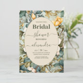 Weißer Lilie Brautparty im Jugendstil Einladung (Stehend Vorderseite)