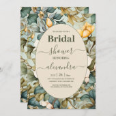 Weißer Lilie Brautparty im Jugendstil Einladung (Vorne/Hinten)