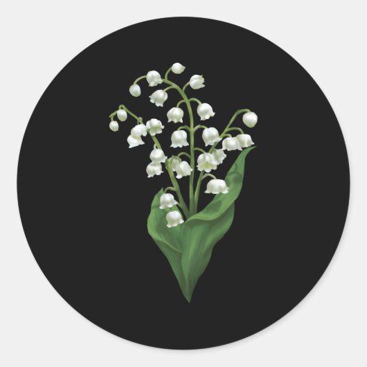 Weißer Lilie der Blume Valley Spring Runder Aufkleber (Vorderseite)