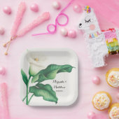 Weißer Lilie mit grüner Foliage Pappteller (Party)