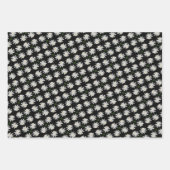 Weißer Lilie mit schwarzem Hintergrund - Blütenbod Geschenkpapier Set (Vorderseite 2)