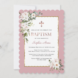 Weißer Lilien Rose Goldmedaille Einladung