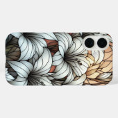 Weißer Lilien-Stain-Glas-Effekt Case-Mate iPhone Hülle (Rückseite (Horizontal))