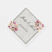 Weißer Lilienblumenmarmor Hochzeitspapier Napkins Serviette (Ecke)