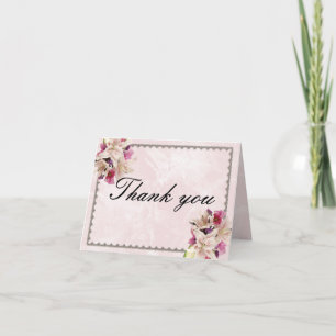 Weißer Lilienflor Rosa Marmor Danke Karte