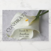 Weißer Lilienlilie Schaumweinetikett (Einzelnes Label)