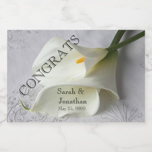 Weißer Lilienlilie Schaumweinetikett (Einzelnes Label)