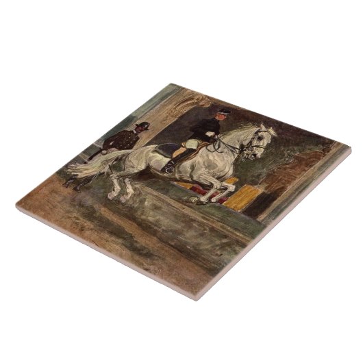 Weißer Lipizzan Stallion Croupade Fliese (Seite)