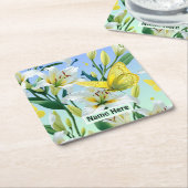 Weißer Lippengelber Schmetterling Rechteckiger Pappuntersetzer (angewinkelt)