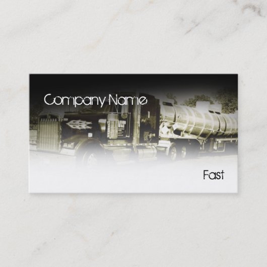 weißer LKW im Schwarzen Visitenkarte (Vorderseite)