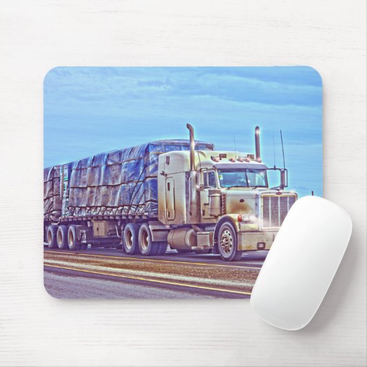 Weißer Lkw - Lkw und Highlights Kunst Mousepad (Mit Mouse)