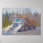 Weißer LKW - LKW und Highway Art Poster (Vorne)